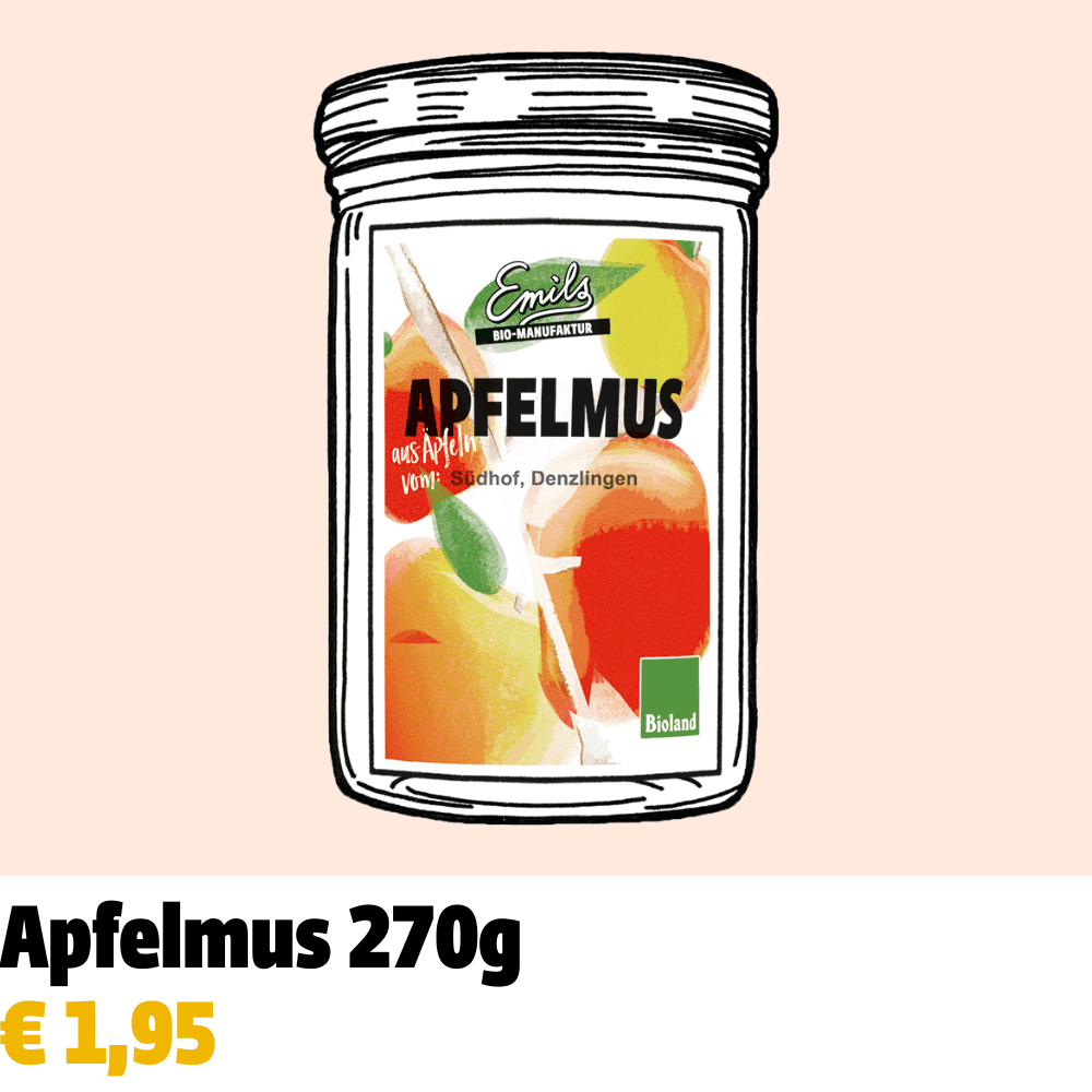 Emils Apfelmus mit Äpfeln aus der Region 270 g